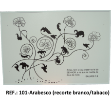 Arabesco - Branco/Tabaco (Recorte)