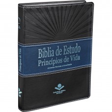 Bíblia de Estudo - Princípios de Vida ( RA 085 BEPV ) Preta Azul