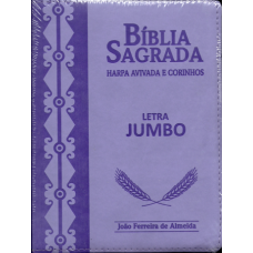 Biblia com harpa Luxo flores - Letra Jumbo - Bordas Coloridas