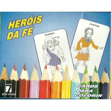 Kit Cards para Colorir - 13 personagens Heróis da fé